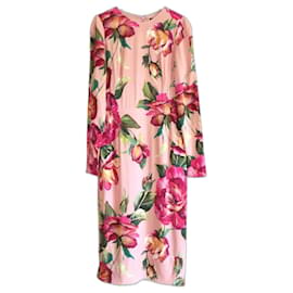 Damenkleid im Etuistil mit Rosenmuster von Dolce & Gabbana