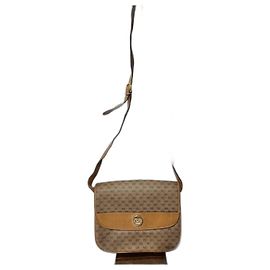 Borsa a spalla in tela micro GG vintage GUCCI beige/marrone