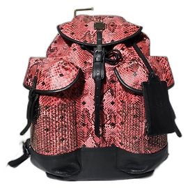 MCM Brandenburg Limited Edition Exotischer Nieten-Leder-Rucksack Pfirsich/Schwarz