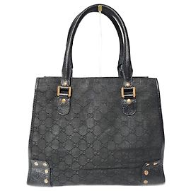 Borsa Gucci GG Canvas Nailhead nera