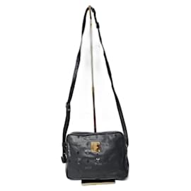 MCM Vintage Visetos Nylon Crossbody Bag Black