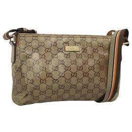Borsa a spalla GG Crystal GUCCI Marrone Oro 189749 Auth 125954
