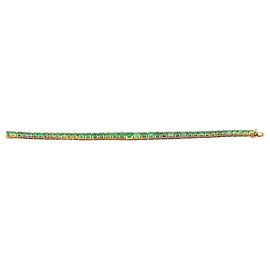 Autre Marque 18K Gold Tennisarmband mit 41 natürlichen Smaragden