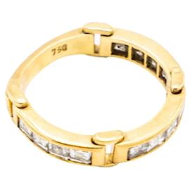 Autre Marque Vintage 18K Gelbgoldring mit kanalgeschliffenen Diamanten