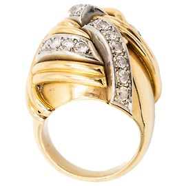 Autre Marque Vintage 18K Gelbgold & Diamant Knot Ring - 40er Jahre