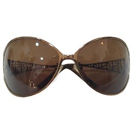 Fendi Sunglasses Golden Metal Brown Gradient Lenses