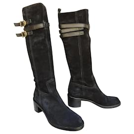 Botas de montar Gucci en ante negro