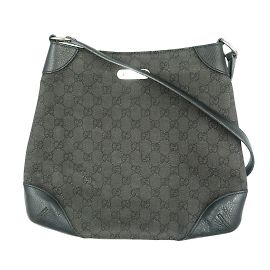 Borsa a spalla Gucci 196140 in tela GG nera
