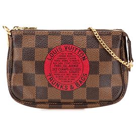 Mini Pochette Accessoires Louis Vuitton in Damier Ébène marrone