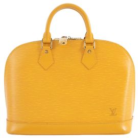 Sac à main Louis Vuitton Alma PM en cuir Epi jaune