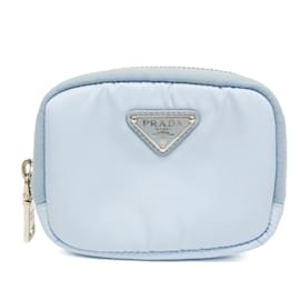 Pochette in nylon Prada in blu
