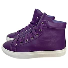 Philipp Plein Leder Sneaker Lila Größe 37