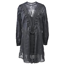 Vestido Mini Rowina Isabel Marant en Ramio Negro