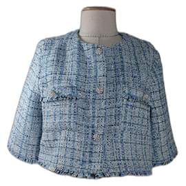 Blazer Maje de tweed azul