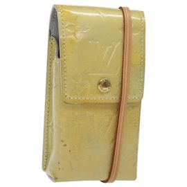 LOUIS VUITTON Monogram Vernis Verde Estuche para Cigarrillos Gris LV Auth 124911