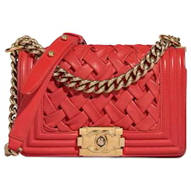 Chanel BOY CHANEL Borsa in agnello rosso