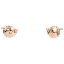 Pendientes pequeños Echappee en metal dorado rosa Hermès
