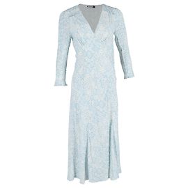 Autre Marque Vestido Midi Clover Rixo en Viscosa Azul Claro