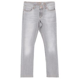 Jeans dritti lavati Escada in denim di cotone grigio chiaro