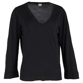 Totême V-Ausschnitt Pullover aus schwarzer Kaschmir