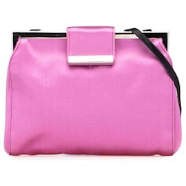 Clutch in raso rosa Miu Miu con chiusura a tracolla