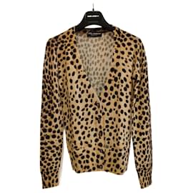 DOLCE&GABBANA CASHMERE LEOPARD PRINT CARDIGAN. - Dolce & Gabbana