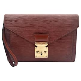 Clutch Louis Vuitton Marrone in Pelle Epi