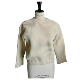 HERMES Maglione corto in lana crema taglia 36/38 in ottime condizioni - Hermès