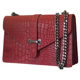 Bolso The Genuine Leather de cuero de cocodrilo rojo - Autre Marque