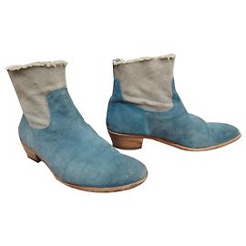 Botines Teddy Zadig & Voltaire Azules de Ante y Lona