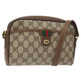 Borsa a spalla GUCCI GG Supreme Web Sherry Line PVC Beige 116 02 089 Auth 118603