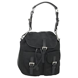 PRADA Borsa a Spalla in Nylon Nero Argento Autentica 125573