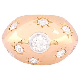 Autre Marque Gewölbter Ring aus Roségold und Diamanten.