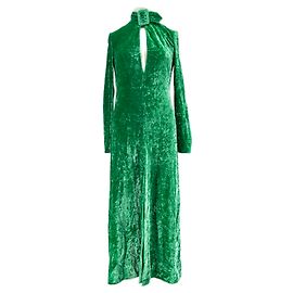 Vestido maxi de terciopelo verde Attico