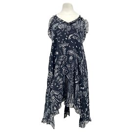 Vestido midi de seda estampado azul marino Iro