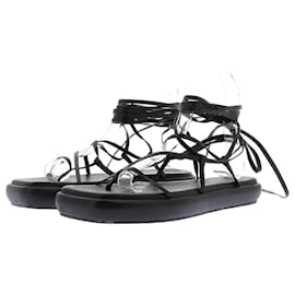 Sandali gladiatore in pelle nera - Autre Marque