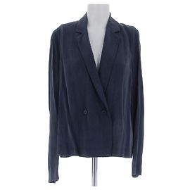 The row Giacca leggera blu navy in cupro