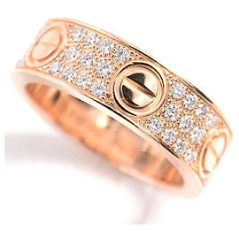 Cartier Love Ring mit vollem Pavé-Diamanten 750PG Größe 55