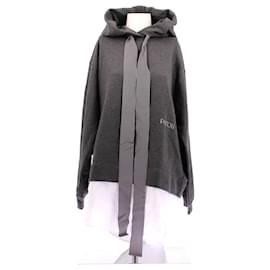 Autre Marque PATOU Hoodie Grau mit Hemdenbesatz
