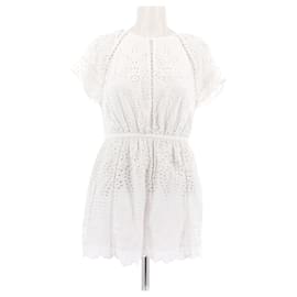 Zimmermann Jumpsuit aus weißer Baumwolle kurzarm