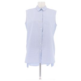 Christian Dior Ärmelloses Hemd mit blau weißem Karomuster