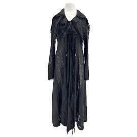 Vestido longo preto Loewe com bordado em algodão