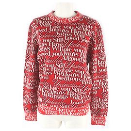 Balenciaga roter Druckstrickpullover XS