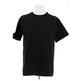 Christian Dior Schwarzes T-Shirt aus Baumwolle mit Logo Stickerei