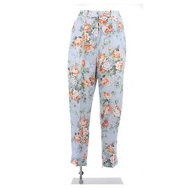 Zimmermann Blau fließende Hose mit Blumenmuster