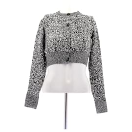 Paco Rabanne Glänzender kurzer Pullover Schwarz Weiß