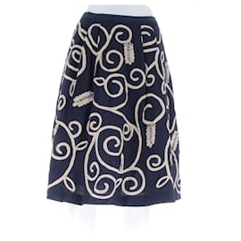 Falda Louis Vuitton bordada azul marino de viscosa