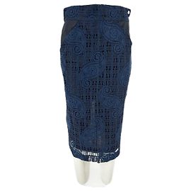 Falda de encaje azul marino Roseanna Talla 40