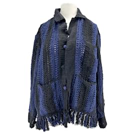 Autre Marque BAZISZT Cardigan Marineblau und Schwarz Baumwolle M