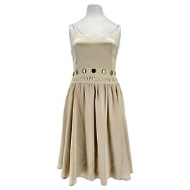 Barbara Bui Seidenkleid ohne Träger Beige Größe 36